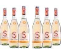 Solegro Vino Bianco Frizzante Amabile, Fresco e piacevole con aromi Floreali e Fruttati, 8% vol, Confezione con 6 Bottiglie da 750 ml