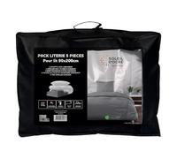 Soleil d’Ocre Boheme Set di parure da letto, con piumino, da 5 pezzi, per letti da 90 x 200 cm, di colore grigio