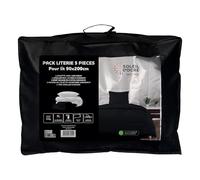 Soleil d’Ocre Boheme Set di parure da letto, con piumino, da 5 pezzi, per letti da 90 x 200 cm, di colore nero