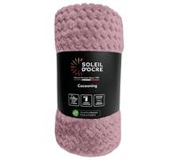 Soleil d’Ocre Cocooning Plaid, coperta da 180 x 220 cm, di colore rosa antico