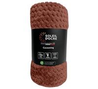 Soleil d’Ocre Cocooning Plaid, coperta da 180 x 220 cm, di colore rosso mattone