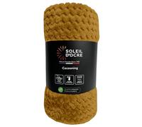 Soleil d’Ocre Cocooning Plaid, coperta da 220 x 240 cm, di colore giallo senape