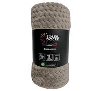 Soleil d’Ocre Cocooning Plaid, coperta da 220 x 240 cm, di colore tortora