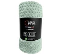 Soleil d’Ocre Cocooning Plaid, coperta da 220 x 240 cm, di colore verde acqua