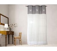 Soleil d'ocre 33681 Emilie Navigare Ricamato io Occhi Cotone Grigio 135 X 250 cm