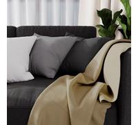 Soleil d'ocre Adele Plaid, gettato di poltrona, Policotone, Ivory (Ecru), 140 x 200 cm