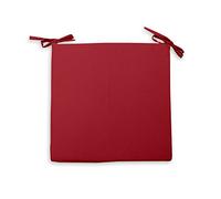 Soleil d'ocre Alix Cuscino per Sedia impermeabilizzato, Rosso, 40 x 40 x 5 cm