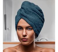 Soleil d'ocre, Asciugamano da bagno per la tête in Cotone 24x62 cm LAGUNE blu canard