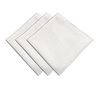 Soleil d'ocre Bella Quantità di 3 Tovaglioli di Tavolo, Poliestere, Bianco, 45 X 45 cm