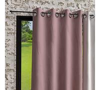 Soleil d'ocre, Bohème Tende occhielli, Microfibre lavato, rosa antico, 140x250 cm