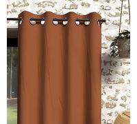 Soleil d'ocre, Bohème Tende occhielli, Microfibre lavato, Terra, 135x180 cm