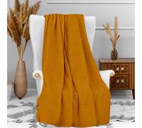 Soleil d'ocre COCOONING Plaid Microfibra, Giallo, 120 x 160 cm