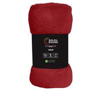 Soleil d'Ocre Calin Coperta in flanella, da 180 x 220 cm, di colore rosso