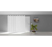 Soleil d'ocre, Dolly Tenda trasparente con occhielli per vetrata, poliestere, bianco, 140x250 cm