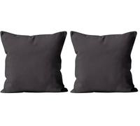 Soleil d'ocre Federa per Cuscino, Poliestere, Grigio (Antracite), 60 x 60 cm (Confezione da 2)