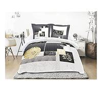 Soleil d'ocre Impostare Coperchio di Consolatore, Cotone, Grigio, 240x220 cm