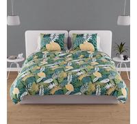 Soleil d'ocre Impostare Tanzania Coperchio di Consolatore in cotone 57 Figlio, Verde, 260 x 240 cm