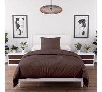 Soleil d'ocre Intemporel Set copripiumino in microfibra lavata, 140 x 200 cm, colore: marrone