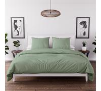 Soleil d'ocre Intemporel Set copripiumino in microfibra lavata, 260 x 240 cm, colore: verde acqua,
