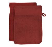 Soleil d'ocre Laguna Quantità di 2 Guanti di Gabinetto, Cotone, Rosso (Mattone), 16 x 21 cm
