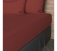 Soleil d'ocre, Lenzuolo con angoli, Cotone 57 Fili, Terracotta, 180x200 cm