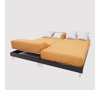 Soleil d'ocre, Lenzuolo con angoli TPR in cotone 57 fili 2x70x190 cm UNI senape