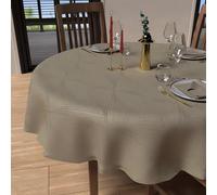 Soleil d'ocre Luxury Tovaglia Anti Macchia, Beige (Champagne), Diametro 180 cm
