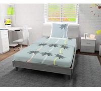 Soleil d'ocre Palma Impostare di Illuminato, Cotone, Blu, 180x290 cm