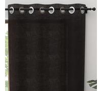 Soleil d'ocre Panama Tenda con occhielli, in puro cotone, Nero, 140 x 300 cm