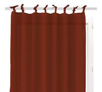 Soleil d'ocre Panama Velaggio in Cotone Insieme a Nouettes, Rosso (Mattone), 135 x 250 cm