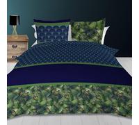 Soleil d'ocre Paon Set copripiumino, Cotone, Blu, 260 x 240 cm