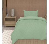 Soleil d'ocre, Parure copripiumino 3D in microfibra, 140 x 200 cm, colore: verde acqua