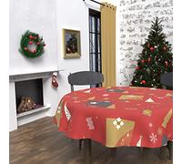 Soleil d'ocre Pennello Caré e Anti-Ties Abete, Rosso, Diametro 180 cm