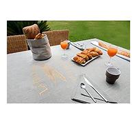 Soleil d'ocre Pennello Quadrato, Cotone, Grigio, 140x140x1 cm