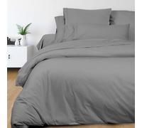 Soleil d'ocre, Percale Copripiumino, Cotone, Grigio, 220x240 cm