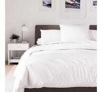 Soleil d'Ocre Percale Copripiumino in policotone, da 240 x 220 cm, di colore bianco
