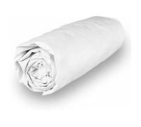 Soleil d'ocre, Percale Lenzuolo con angoli, Cotone, Bianco, 90x190 cm