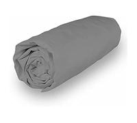 Soleil d'ocre, Percale Lenzuolo con angoli, Cotone, Grigio, 90x190 cm