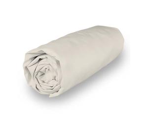 Soleil d'Ocre Percale Lenzuolo con angoli in policotone, da 140 x 190 cm, di colore lino