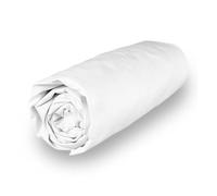 Soleil d'Ocre Percale Lenzuolo con angoli in policotone, da 180 x 200 cm, di colore bianco