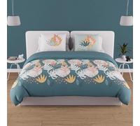 Soleil d'ocre, Set copripiumino in cotone 57 Fili 260x240 cm Mathis Blu