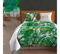 Soleil d'ocre Set copripiumino in cotone 57 Fili/cm² 260x240 cm NOUMEA Verde e Bianco
