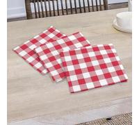 Soleil d'Ocre - Set di 3 asciugamani in cotone, 45 x 45 cm, motivo: Vichy