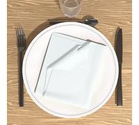 Soleil d'ocre Set di 3 Tovaglioli Alix, Bianco, 40 x 40 cm