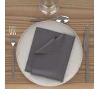 Soleil d'ocre Set di 3 Tovaglioli Alix, Nero (Antracite), 40 x 40 cm