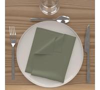 Soleil d'ocre Set di 3 Tovaglioli Alix, Verde (Kaki), 40 x 40 cm