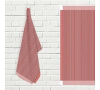Soleil d'ocre Set di Canovaccio da cucina Cotone KENT rosso e bianco