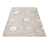 Soleil d'ocre Spirito di Famiglia Plaid, Poliestere, Ecru, 110x170 cm