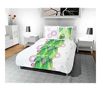 Soleil d'ocre Tahiti Impostare Coperchio di Consolatore, Cotone, Bianco, 260x240 cm