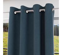 Soleil d'ocre, Tenda con occhielli, isolante e 100% oscurante, 135 x 300 cm, colore: blu anatra